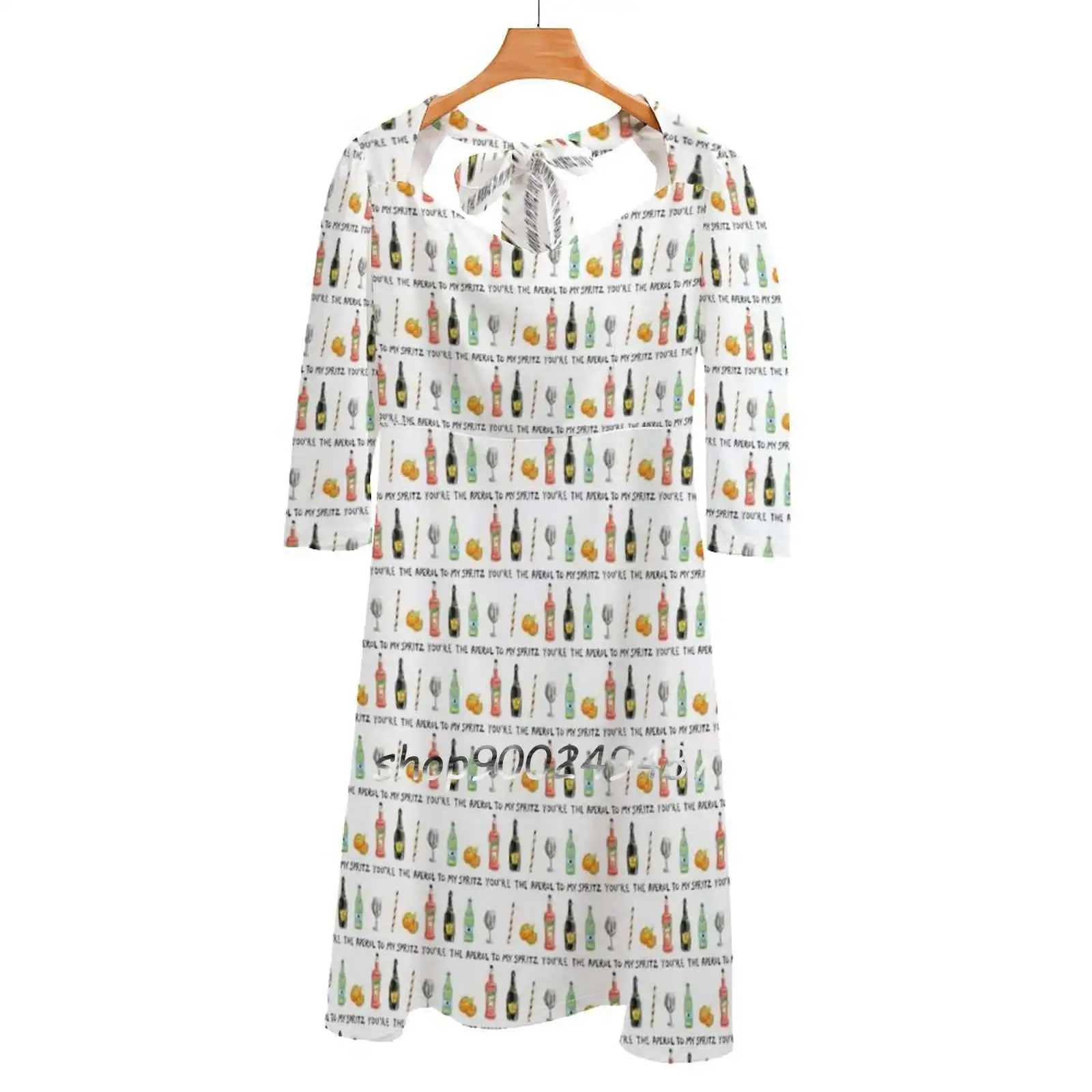 To My Spritz Sweet Elegant Dress Women Coreano Kawaii Square Collar Dress Cocktail Spritz Amy Wike Spirits Summer Drink Summer