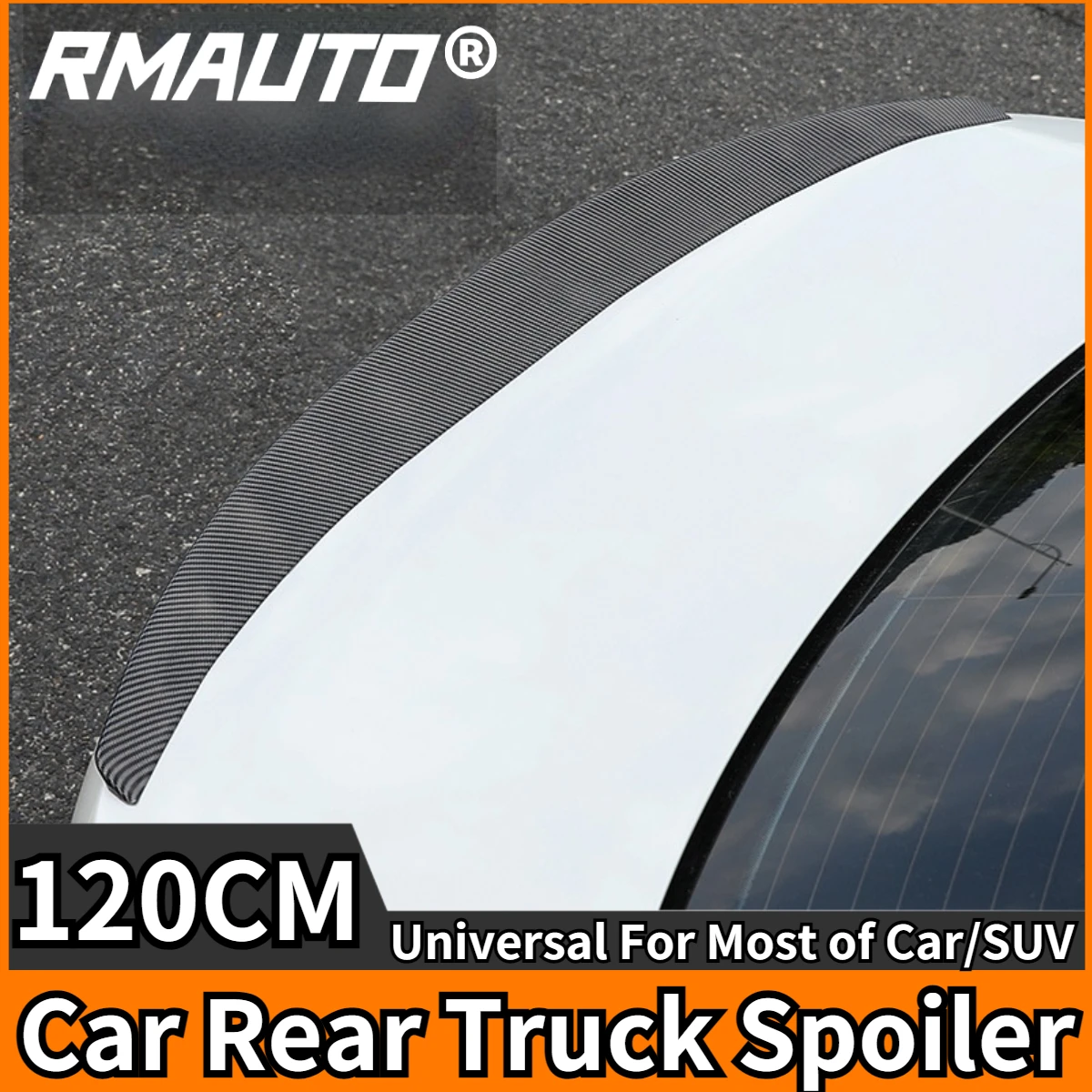 120Cm Psm Style Car Spoiler Posteriore Ala Universal Truck Roof Tail Lip Car Styling Fibra Di Carbonio Per Bmw F30 F10 W204 W205 Golf 7