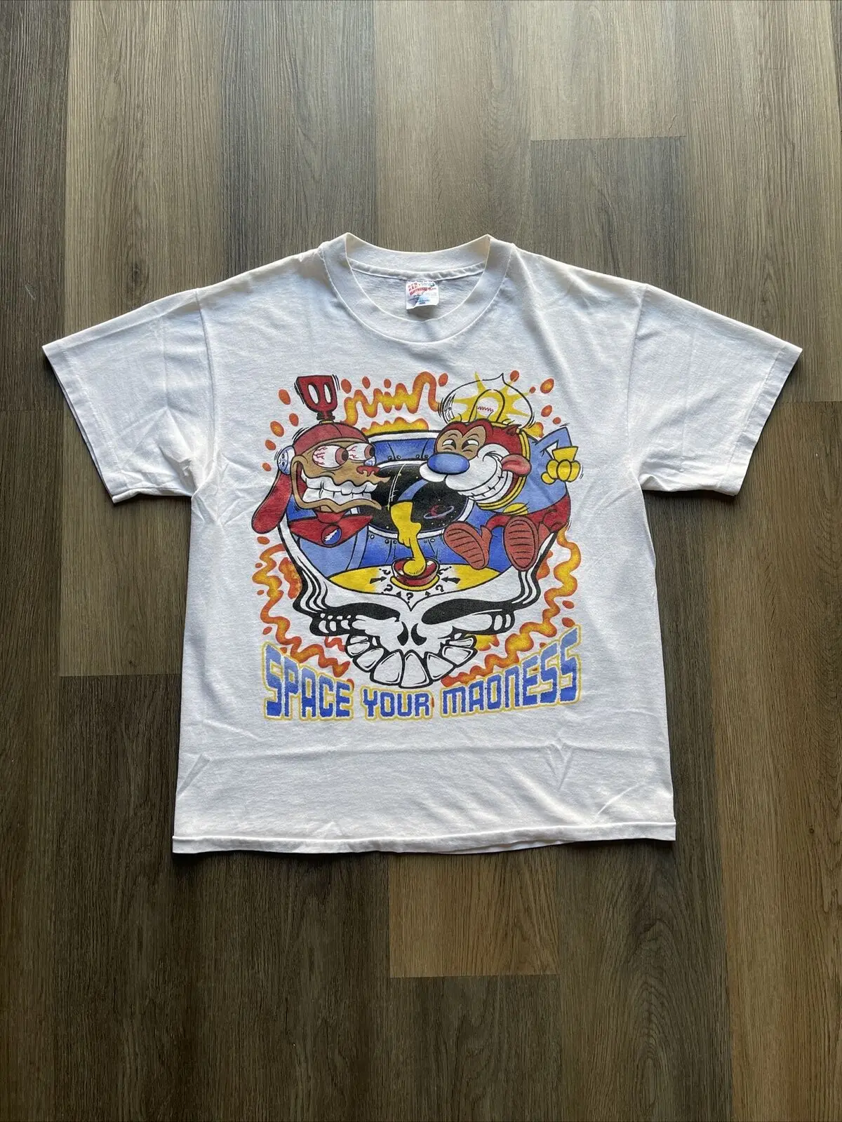 Maglietta Vintage Ren E Stimpy Grateful Dead Large Space Your Madness