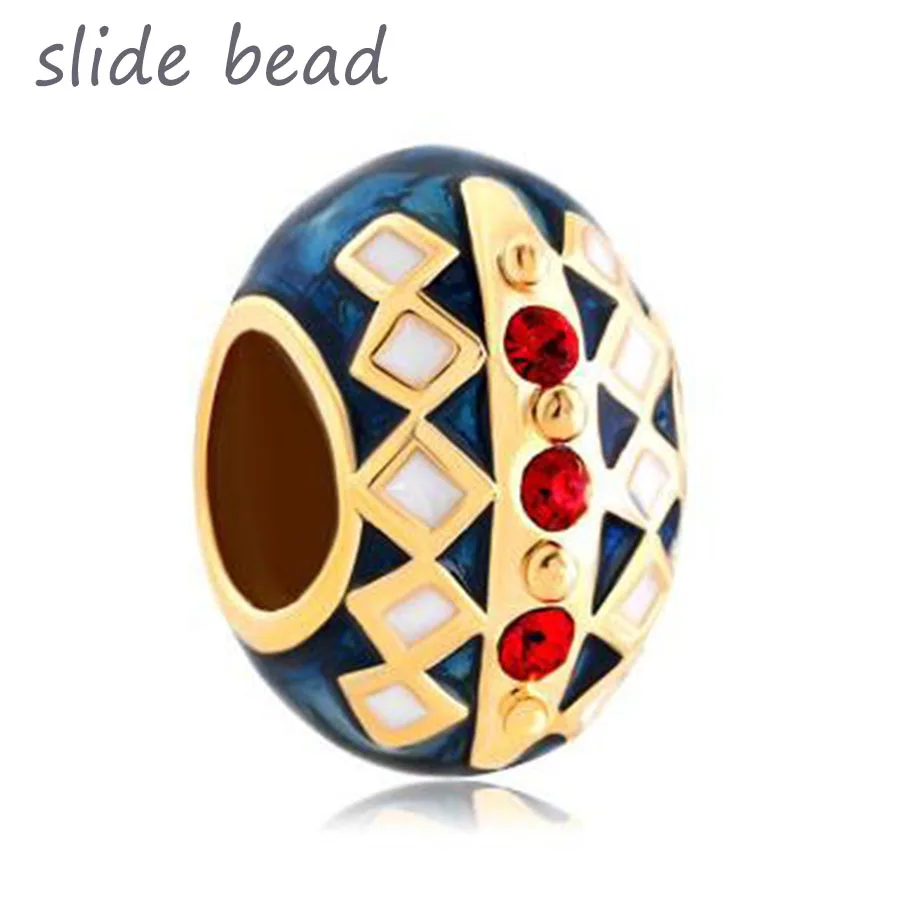 Fit Pandora Charm Bracciali Blue Faberge Egg Lucky Charms Cristallo Rosso Lucky Charms Per Gioielli Da Donna