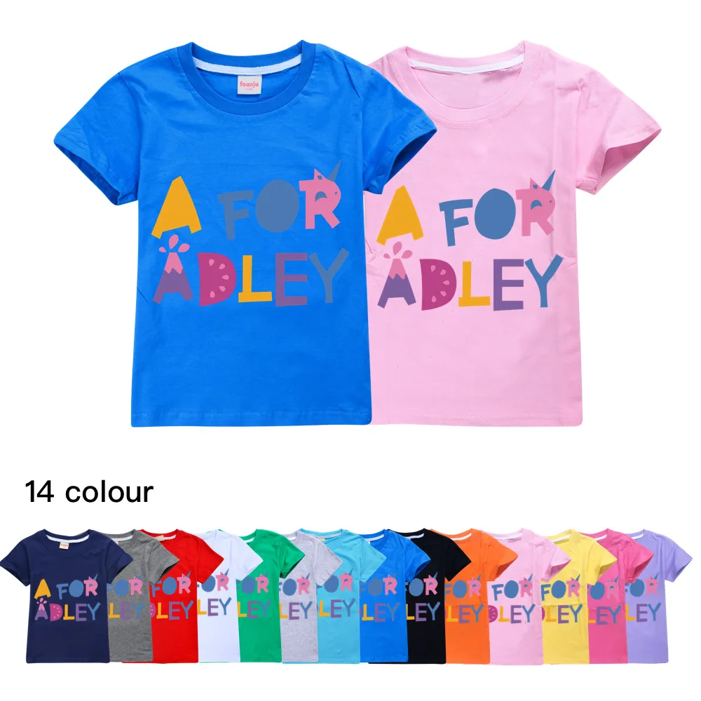 A For Adley Girl Clothes Fashion Kids Wear Cotton Summer Casual Tops Ragazzi Magliette A Maniche Corte Magliette Per Bambini Magliette Per Neonato