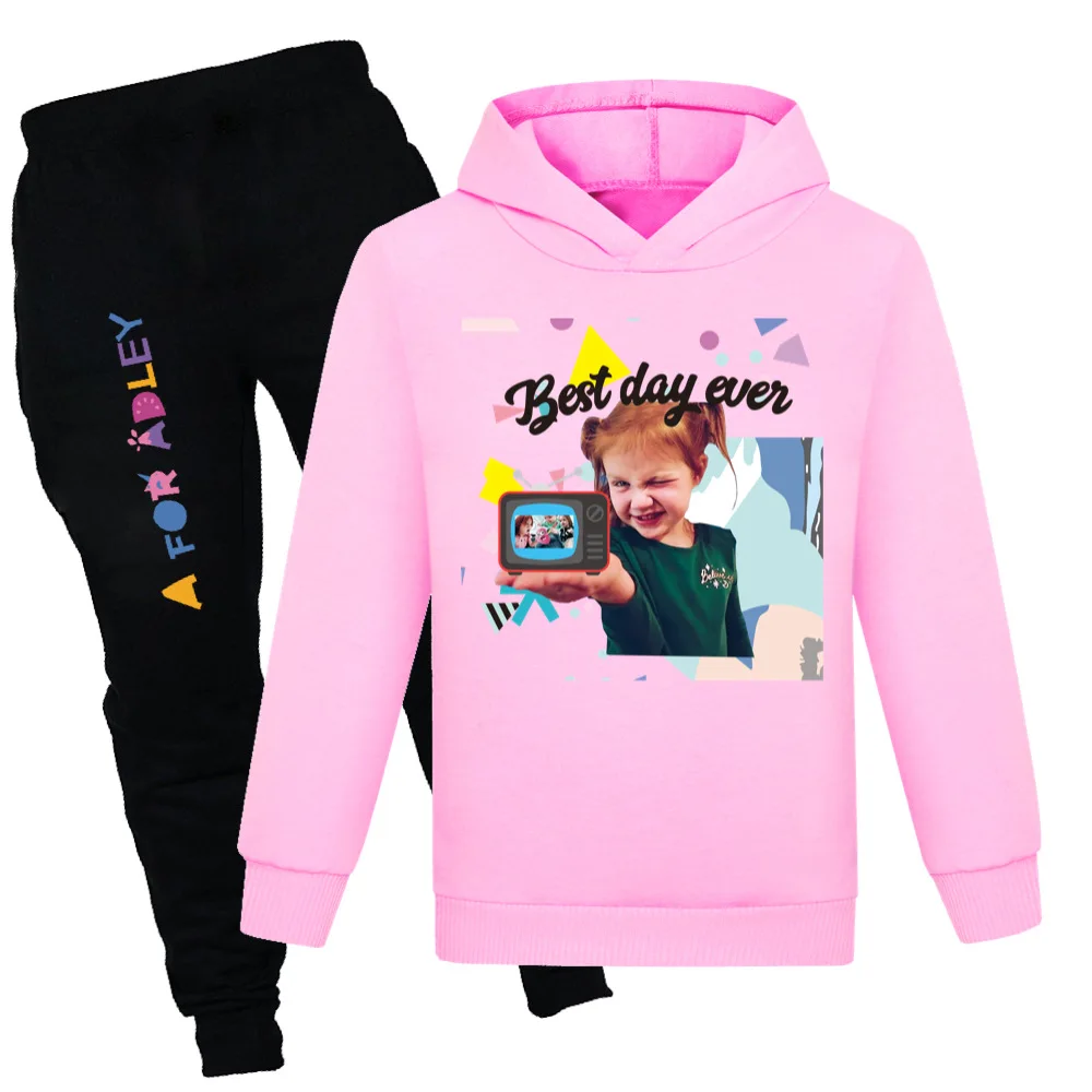 A For Adley Girls Clothes Autunno Baby Tuta Cotton School Girl Outfit Teenage Hooded T Shirt Pants Suit Toddler Boy Clothes