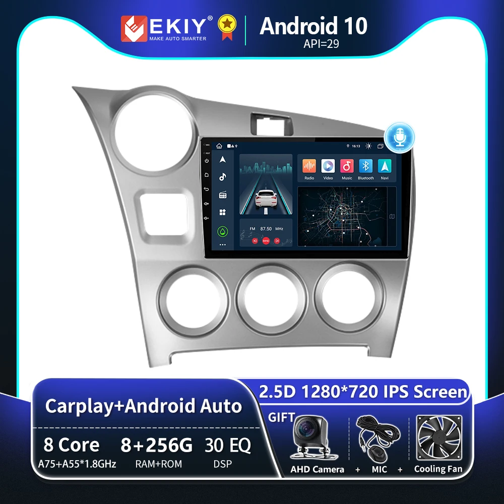 Ekiy T8 Per Toyota Matrix 2 E140 2009 2010 - 2014 Autoradio Lettore Multimediale Touch Screen Navigazione Gps Android Auto Carplay