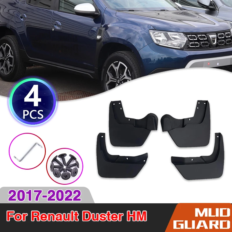 Parafanghi Auto Per Dacia Renault Duster Hm 2017 ~ 2022 Parafanghi Anteriori Posteriori Paraspruzzi Paraspruzzi Parafango Accessori Auto 4 Pezzi