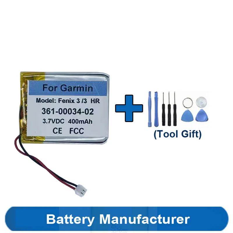 Strumenti Regalo + Originale Sostituisce 400Mah 361-00034-02 Batteria Per Garmin Fenix 3 Hr Fenix3 Iii Gps Sport Watch Batterie Accumulatore