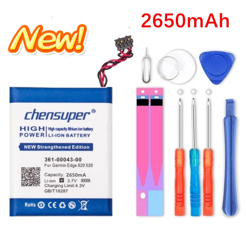 2650Mah Originale Per Garmin Edge 820 Edge 520 Edge 500 205 200 Edge 820 Gps Cycling Computer 361-00043-00 Genuine