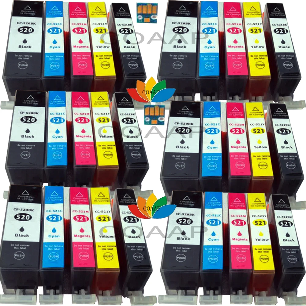 Cartucce Per Stampante Compatibili 30X Con Chip Per Canon Pixma Ip3600 Ip4600 Mp540 550 Mx860 Mx870