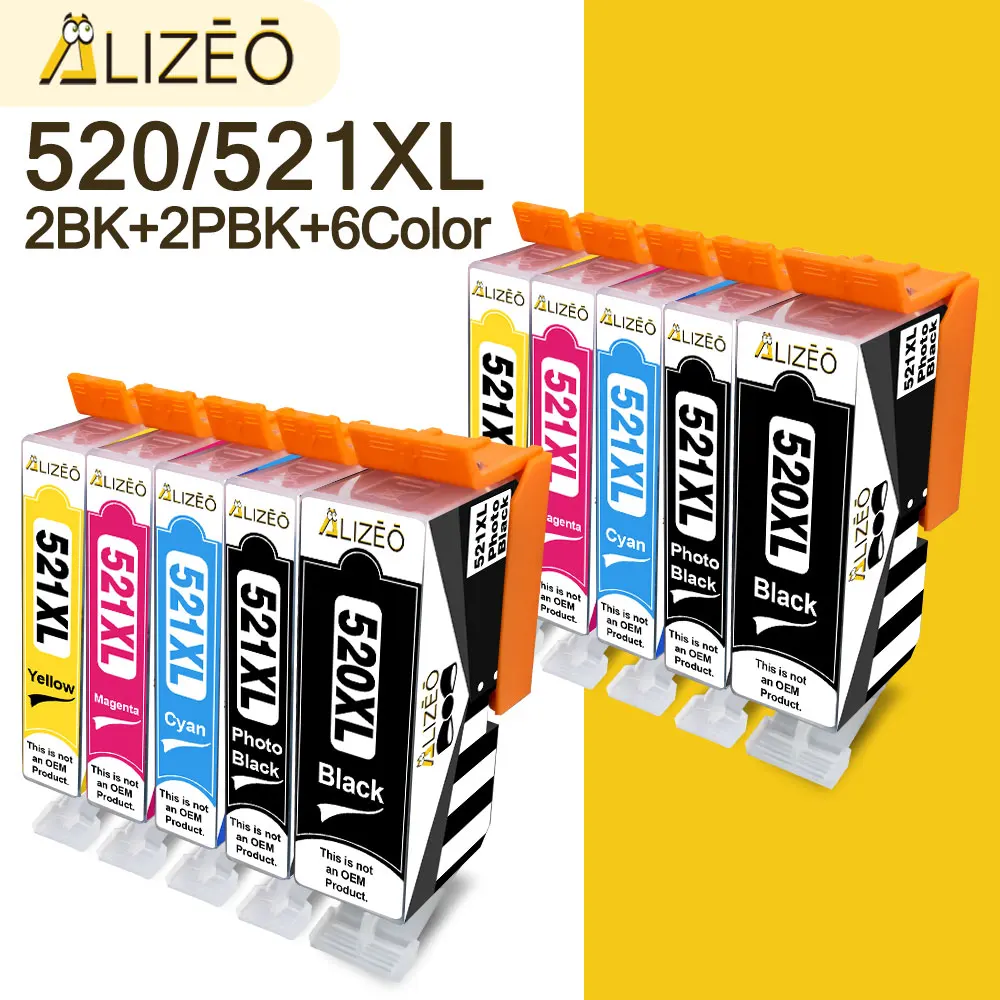Cartuccia Di Inchiostro Pgi-520 Compatibile Pgi 520Bk 521 Per Canon Pixma Ip3600 Ip4600 Ip4700 Mx860 Mx870 Mp540 Mp550 Mp630 Stampante