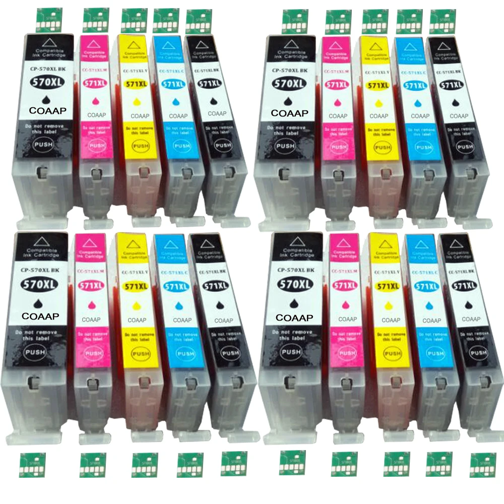 20 Xl Compatibile Pgi570 Cli571 Cartucce D'Inchiostro Per Canon 570Xl 571Xl Pixma Mg 5750 5751 5752 5753 6850 6851 6852 6853