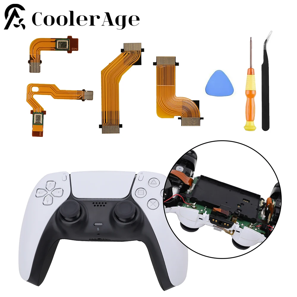 Sinistra Destra L2 R2 Motor Connect Ribbon Flex Cable Handle Button Board & Microphone & Touch Ribbon Flex Cable Per Controller Ps5