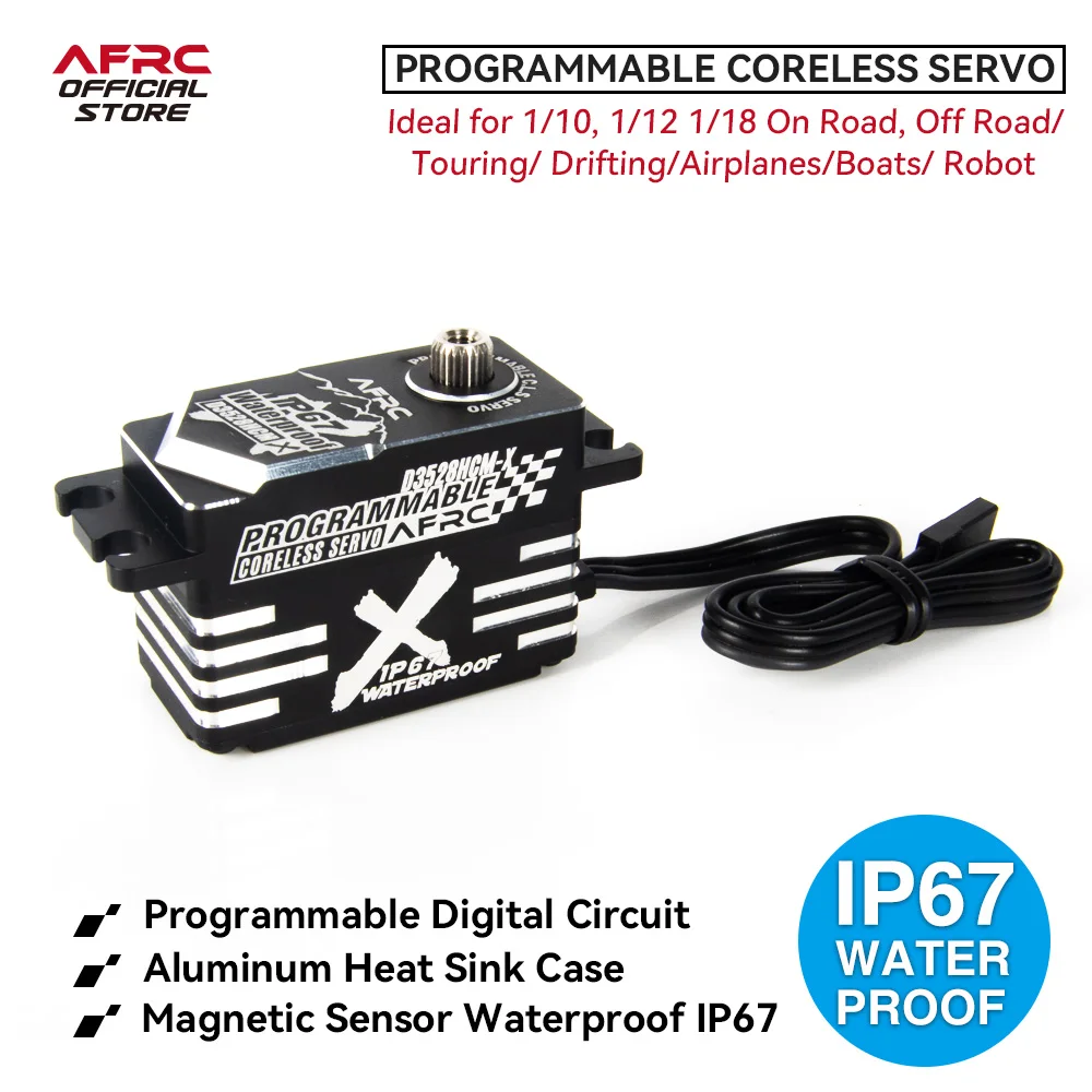 Afrc-D3528Hcm-X Low Profile Pro Programmabile Smart Hv Coreless Servo Impermeabile Ip67 Per Yokomo Hsp Drift Rc Car Boat Upgrade