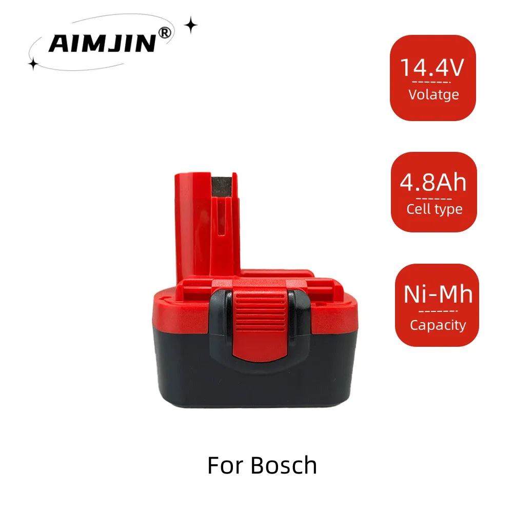 14.4 V 4800Mah Per Bosch Bat038 32614, Bat040, Bat140, Psr 14.4Ve-2, Gsr 14.4 V, Gds 14.4 V, 35614,Bat041 Utensile Elettrico A Batteria