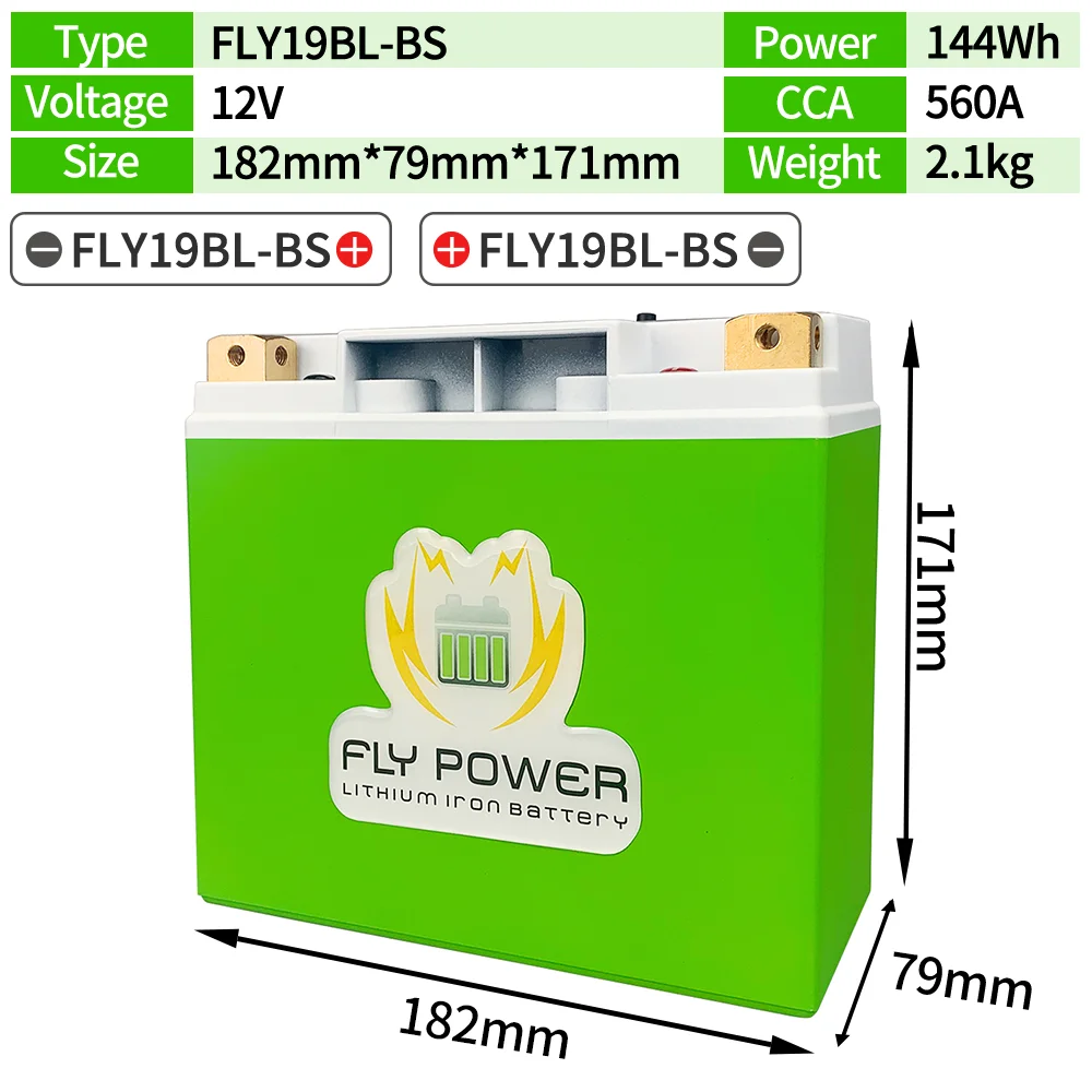 19Bl-Bs 12.8V 12Ah Cca 560A Nuova Batteria Per Moto Lifepo4 Moto Batteria Al Litio Ferro Con Fosfato Di Protezione Tensione Bms