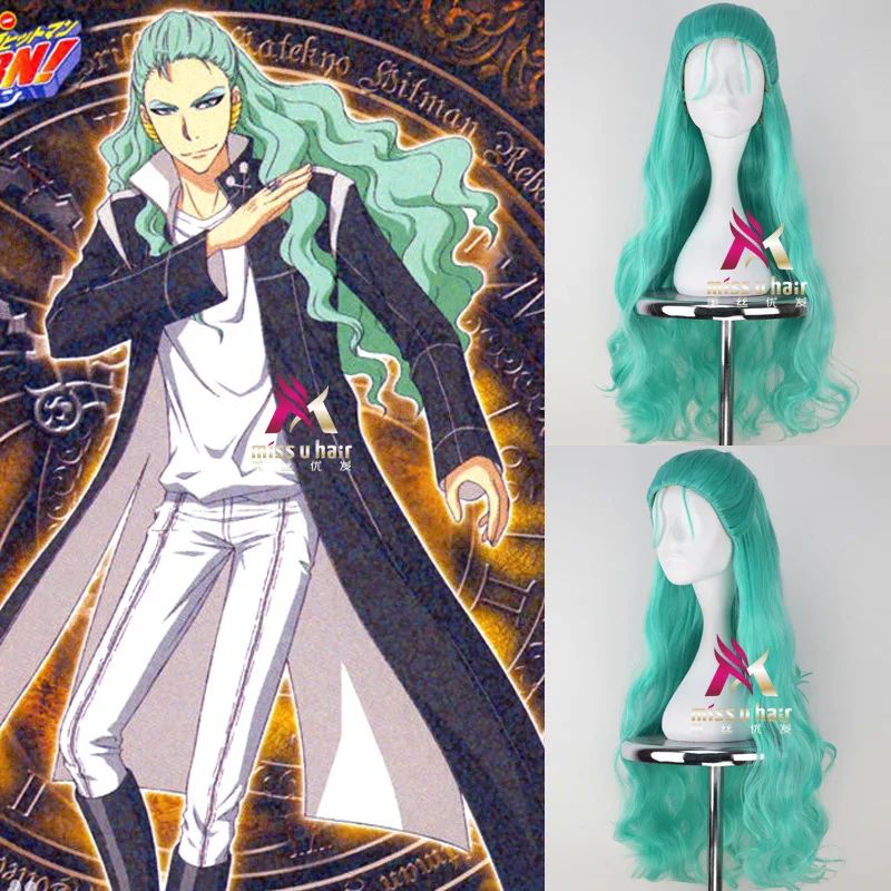 Hitman Reborn Parrucca Sintetica Dei Capelli Fibra Resistente Al Calore Parrucchino Verde Platycodon Grandiflorus Parrucche Di Cosplay Del Partito Del