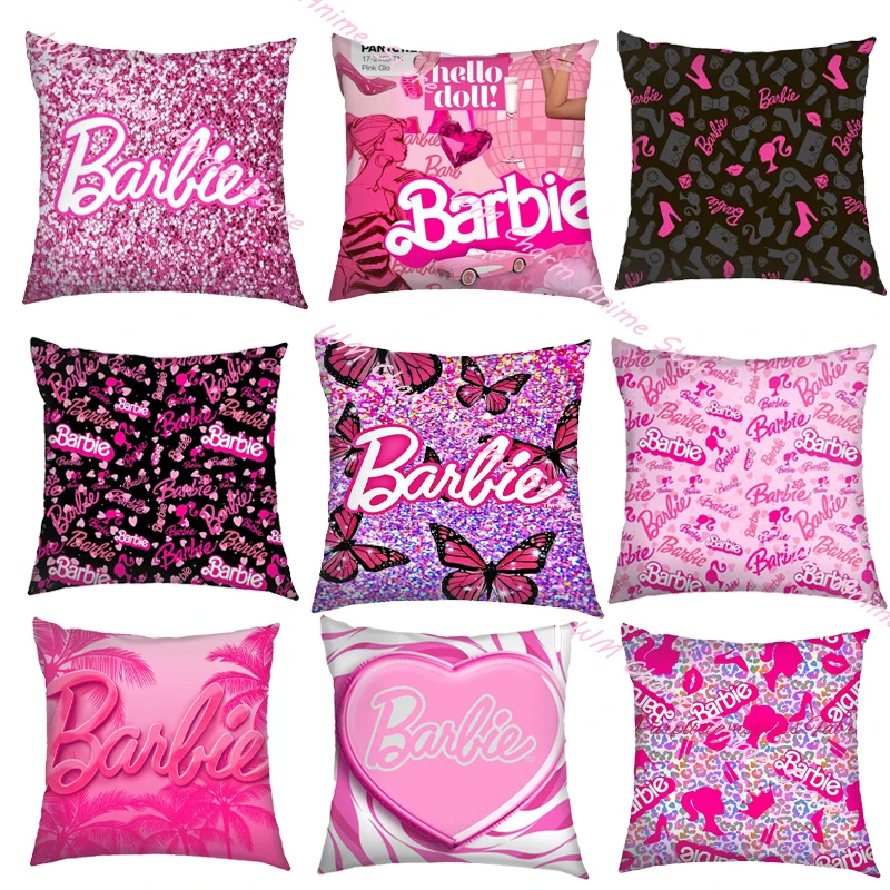 36 Stili Barbie Federa Per Cuscino Kawaii Fashion Barbie Car Waist Pillow Federa Per Cuscino Accessori Rosa Per La Casa 45X45Cm