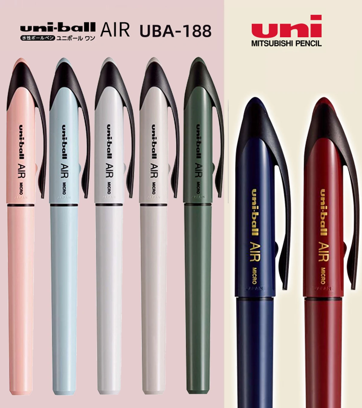 Uni Uba-188 Uni Ball Air Black Technology Straight Liquid Gel Pen 0.5/0.7Mm Free Control Ink Office Signature Calligrafia Pen
