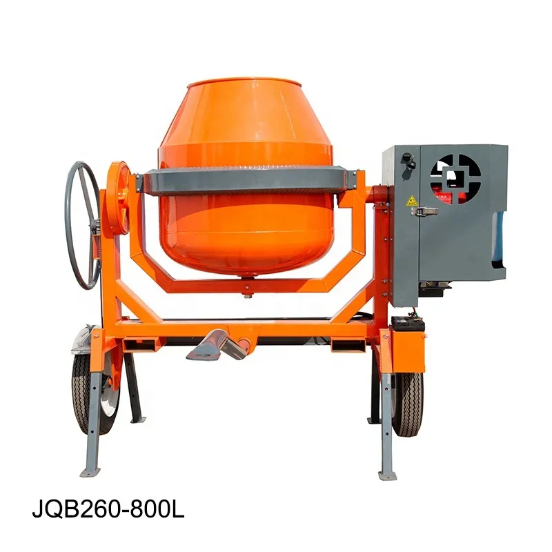 Hot Betoniere De Malaxage Beton Jq 800L Portatile Piccola Betoniera Trainabile Macchina Betoniera Per Uso Domestico Costruire