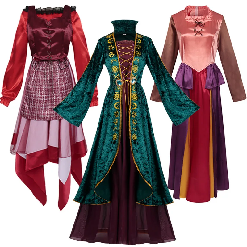 Movie Hocus Pocus Cosplay Witch Winifred E Mary E Sarah Costume