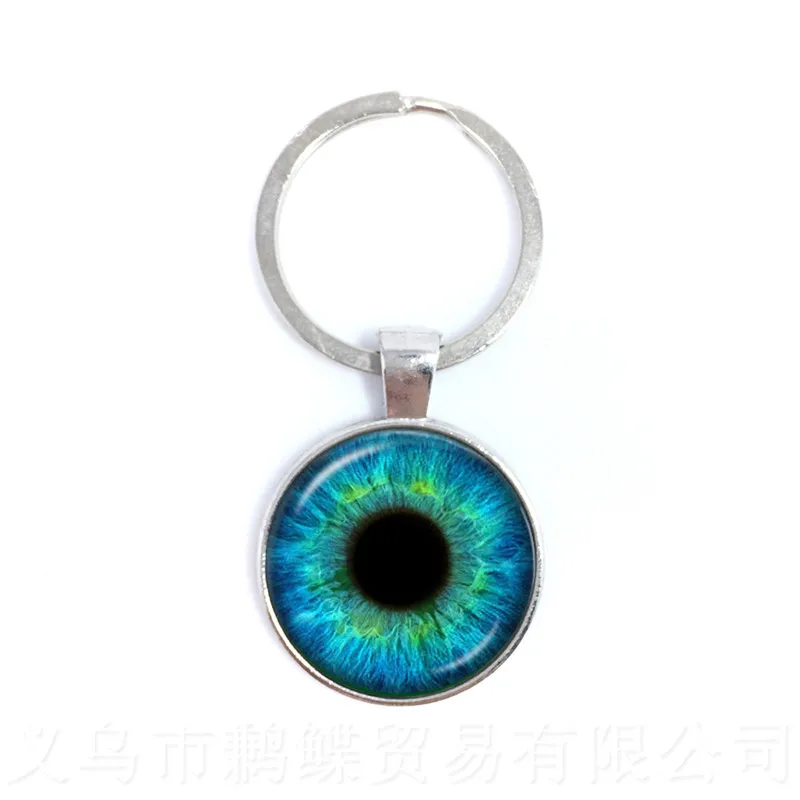 Charming Green Eyes Evil Eye Portachiavi Beautiful Animal Dragon Cats Eye 25Mm Portachiavi Cabochon In Vetro Per Gli Amici