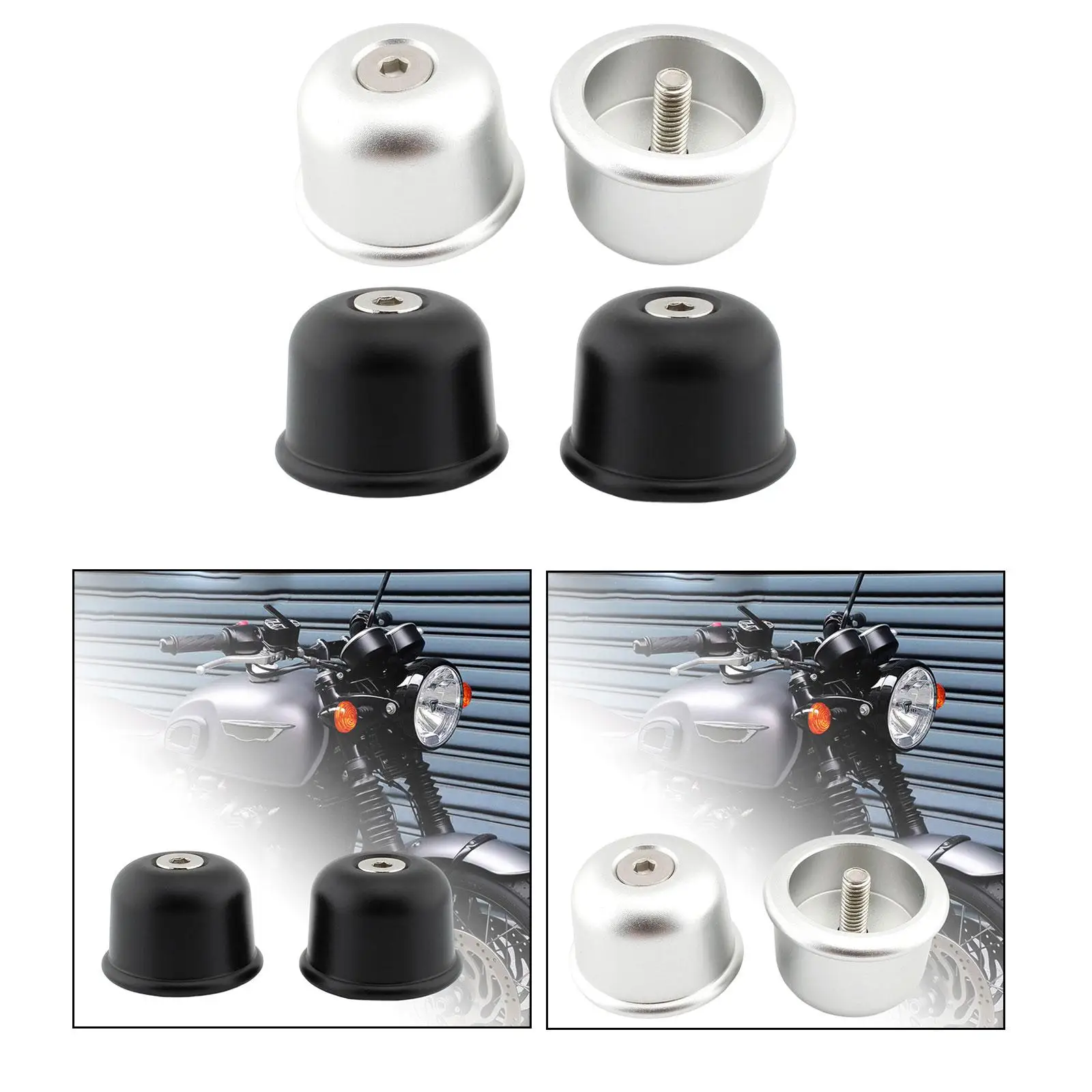 2X Handle Bar Caps Handlebar End Plugs For Triumph Bonneville T100 Black 2017-2022