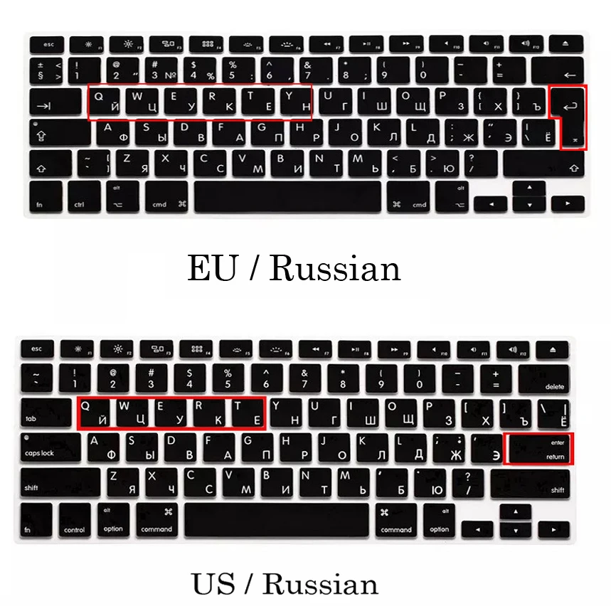 Skin Per Tastiera In Lingua Russa Ue Usa Per Macbook Pro 13 Pro 15 Cover Per Tastiera Russa A1278 A1286 Pellicola Per Tastiera Impermeabile