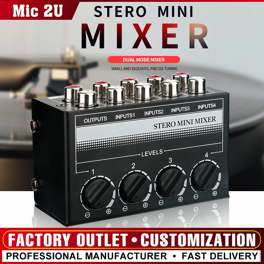 Cx400 Mini Mixer Stereo Passivo Rca Mixer Passivo A 4 Canali Piccolo Mixer 12Db Max Dj Equipment Mini Sound Table Piccolo Mixer