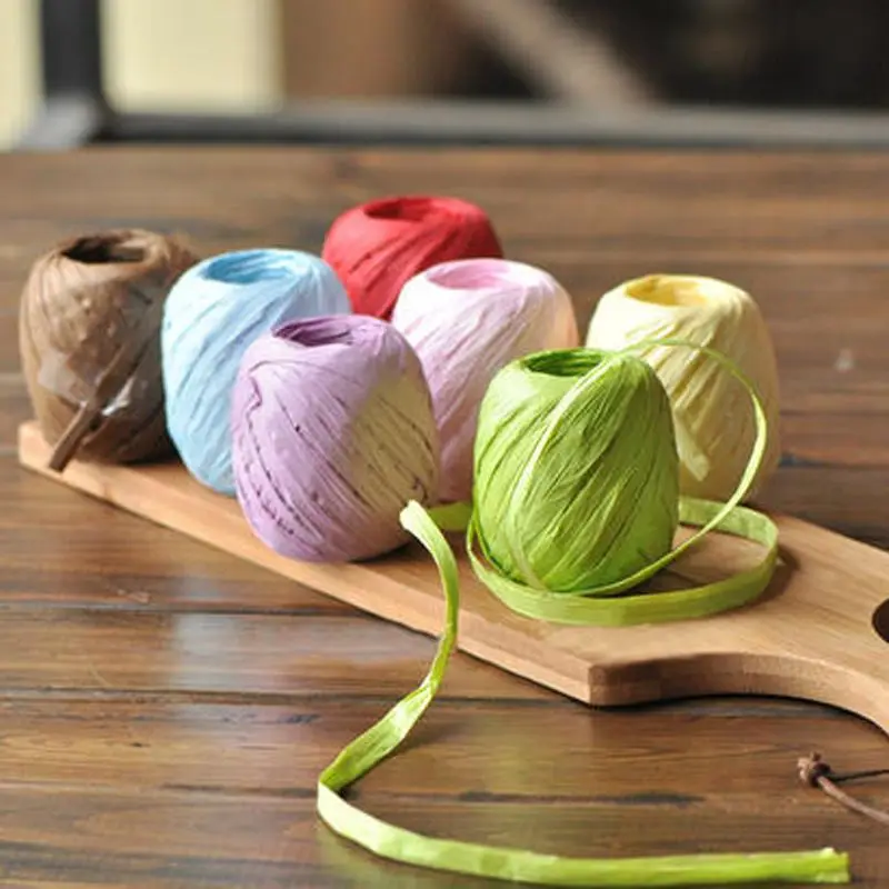 25G Colorato Lafite Erba Rotolo Corda Di Carta Lafite Erba 36 Colori Per Bambini Fai Da Te Sacchetto Tessuto Fatto A Mano Corda Di Carta Materiale Dec