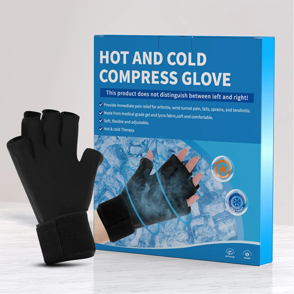Hot & Cold Compress Glove Finger Ice Pack Cinturino Da Polso Regolabile Hand Ice Pack Gel Riutilizzabile Cold Pack Per Tendinite Massaggio Alle Mani