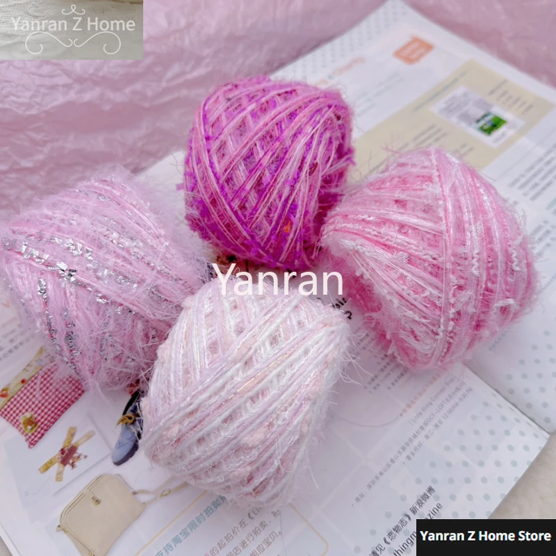 Pink Party Hand Mixed Yarn Crochet Sciarpa Maglione Bag Filo Intrecciato Wedding Party Chair Cover Decoration Knitting Feature Line