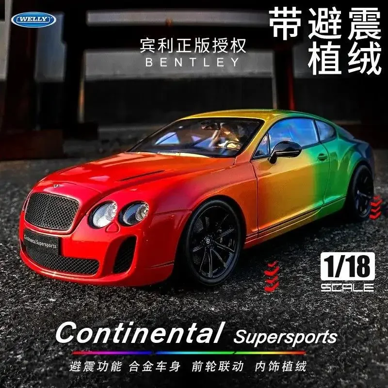 Welly 1:18 Bentley Continental Supersports High Simulation Diecast Car Metal Alloy Model Car Toys For Kids Gift Collection