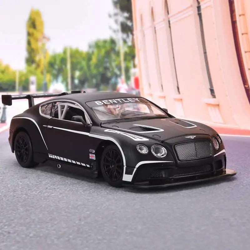 Nuovo 1:24 Bentley Continental Gt3 Free Wheeling High Light Sport Racing Car Model Toy Diecast Metal Alloy Miniature Replica Gifts