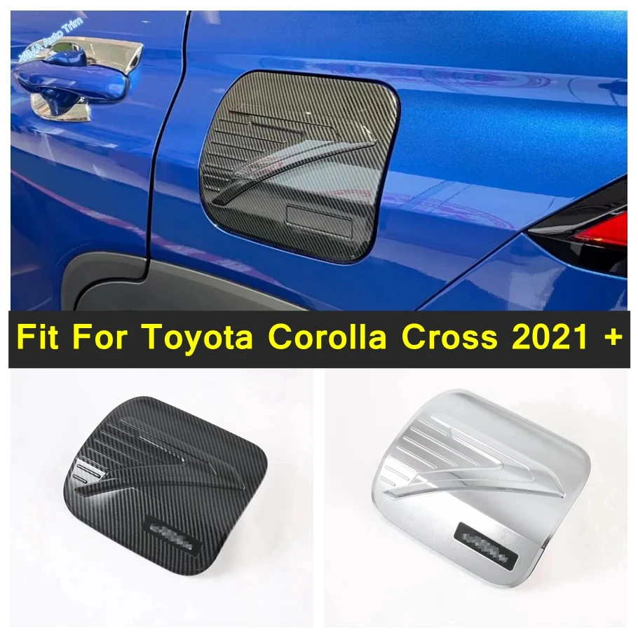 Car Filler Fuel Door Guard Oil Gas Tank Cap Decorazione Copertura Trim Chrome Per Toyota Corolla Cross 2021 2022 Accessori Esterni