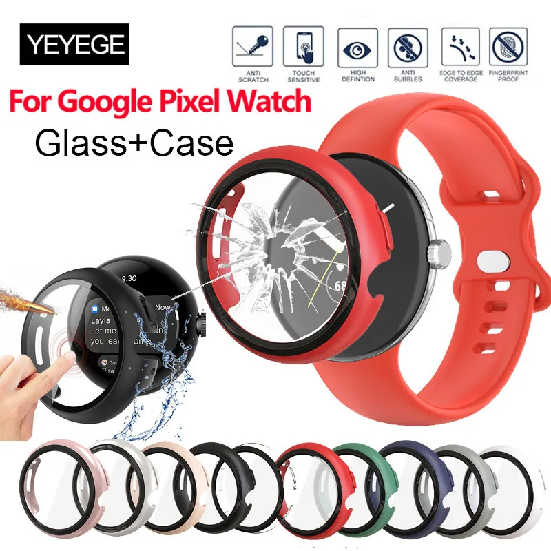 Vetro Temperato + Custodia Per Google Pixel Watch 2 Proteggi Schermo Cover In Vetro 2 In 1 Paraurti Per Google Pixel Watch Cover Protettiva