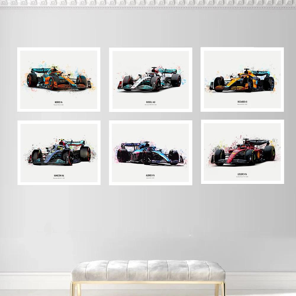 F1 Racing Canvas Poster Estetico Mclaren Road Car Motorsport Fans Wall Art Decor Home Bar Cafe Room Decor Picture Print Poster