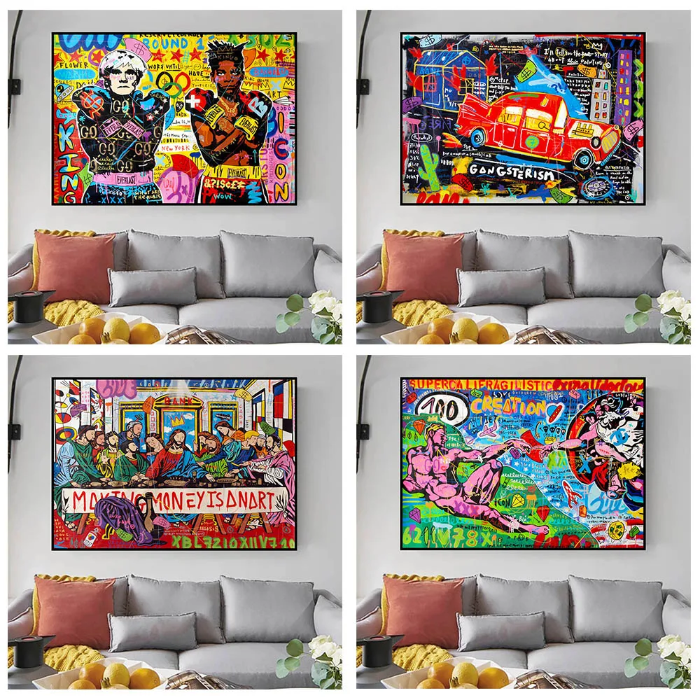 Graffiti Style Last Supper Poster Canvas Painting Print Cuadros Art Wall Decoration Murale Modern Home Living Room Decor No Fram