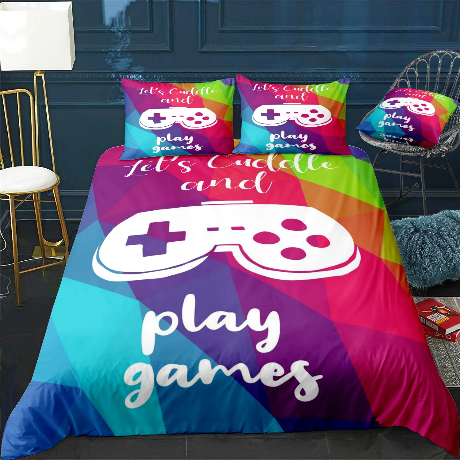 Cuddle And Play Games 4 Copripiumino Twin/Queen/King Size Set Biancheria Da Letto Trapunta Di Lusso Con Federa Home Bed Decora