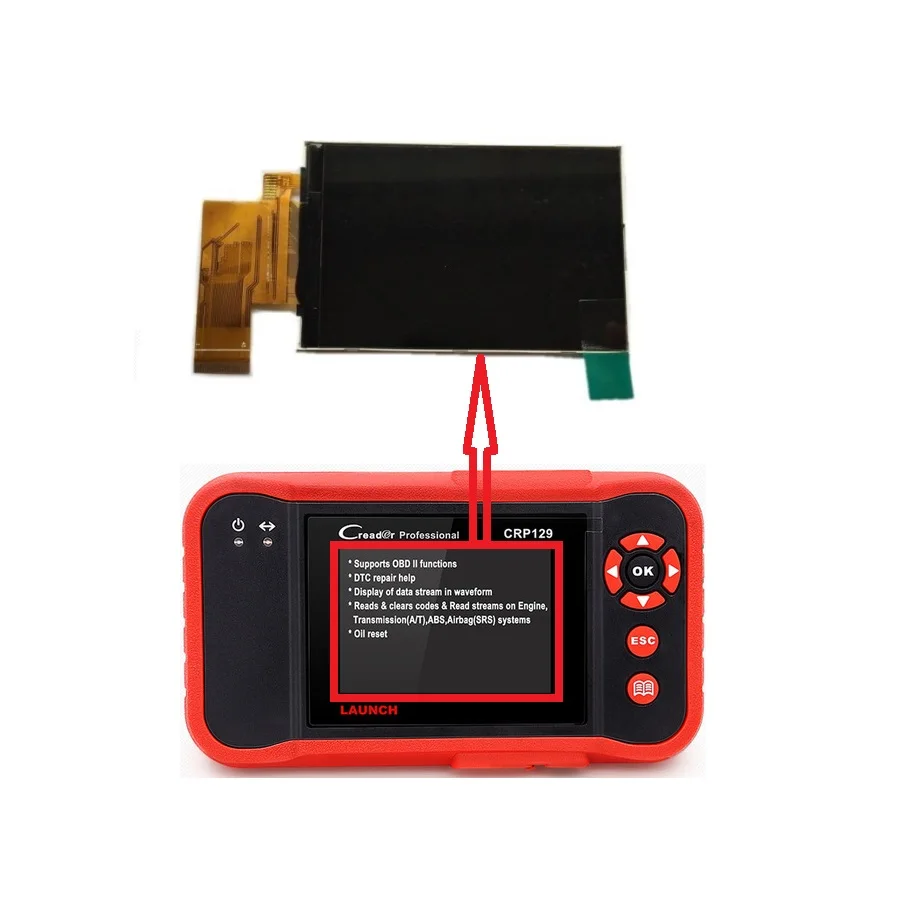 Display Da 3.5 "Pollici Per Lancio X431 Creader Viii/Crp129/Creader Vii +/Crp123 Scanner Automatico Digitalizzatore Pannello Schermo Lcd