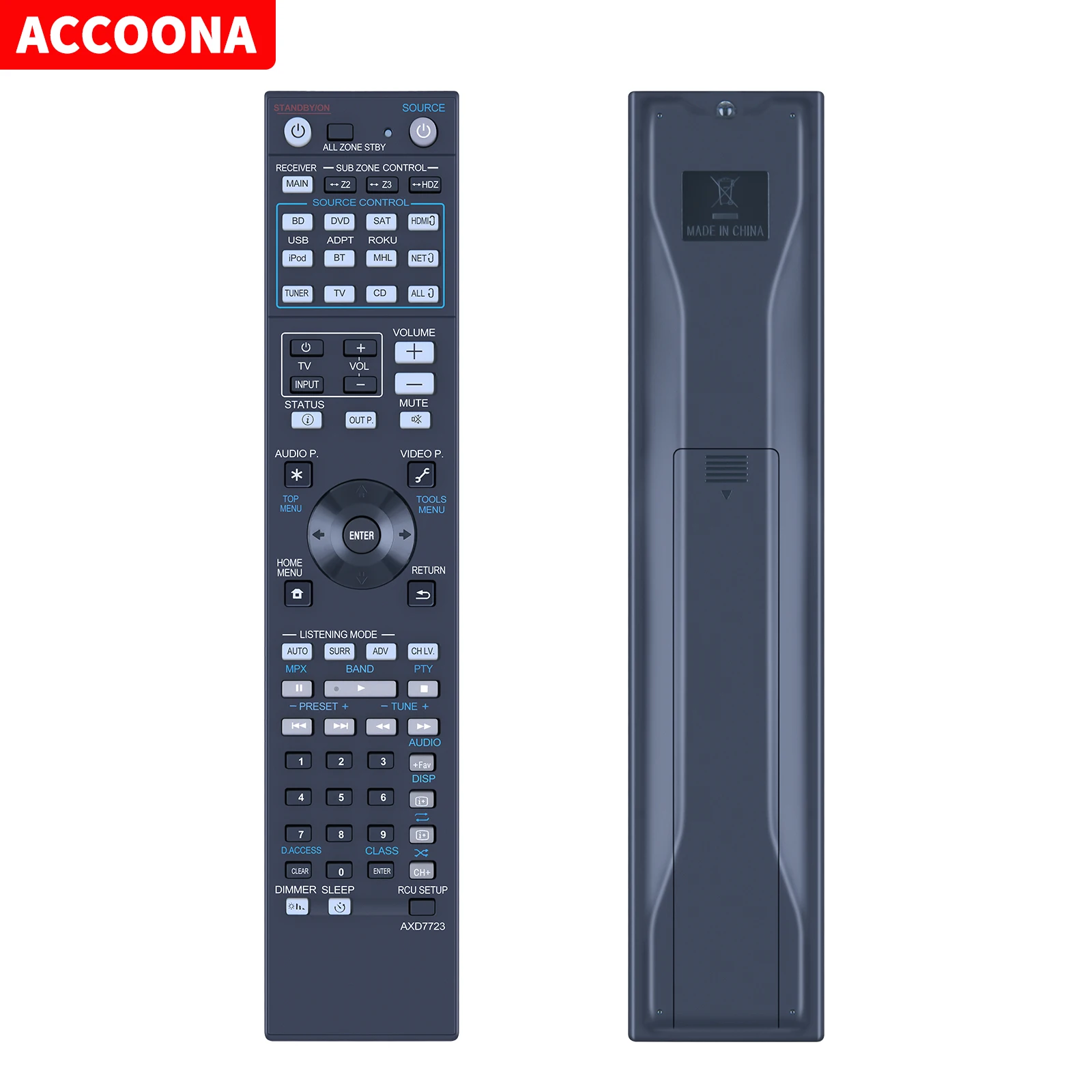 Telecomando Sostitutivo Per Pioneer Vsx-924 Vsx-924-K Vsx-924-S Axd7723 Nuovo Prodotto-