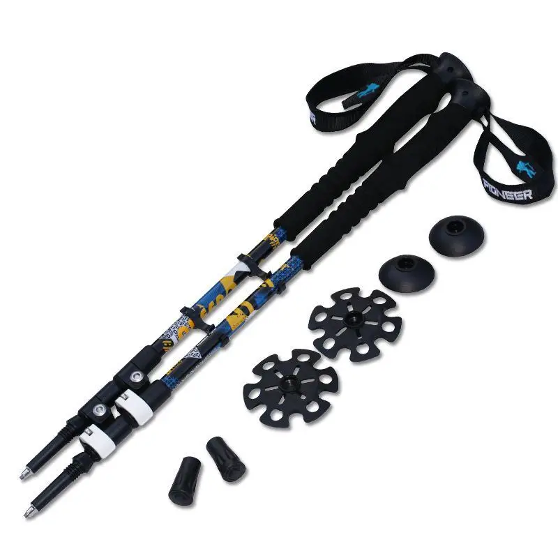 2 Pz/Paia Pioneer Trekk Poles Nordic Walking Stick Telescopico Alpenstock In Lega Di Alluminio Shooting Walking Stick Stampch Senderismo