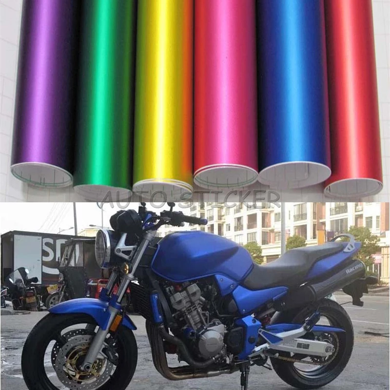 1.52*5/10/20M Car-Styling Ice Satin Chrome Car Wrap Pellicola In Vinile Bolla D'Aria Copertura Gratuita Styling Vinyle Blu & Verde & Rosso & Oro