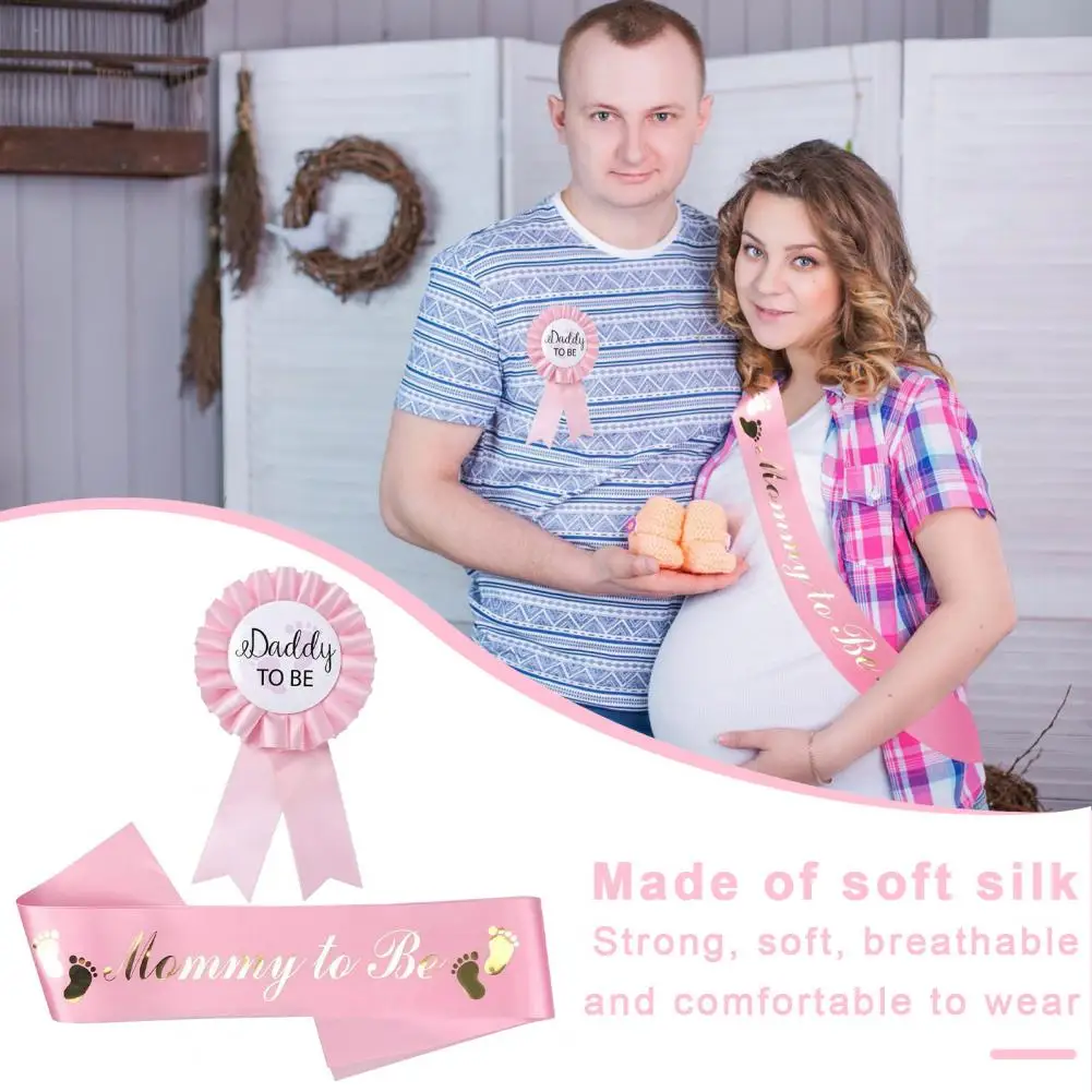 Durevole Mommy To Sash Mommy To Sash Photo Prop Gender Reveal Decorazioni Per Feste Set Mommy To Sash Daddy Badge Baby Shower Photo