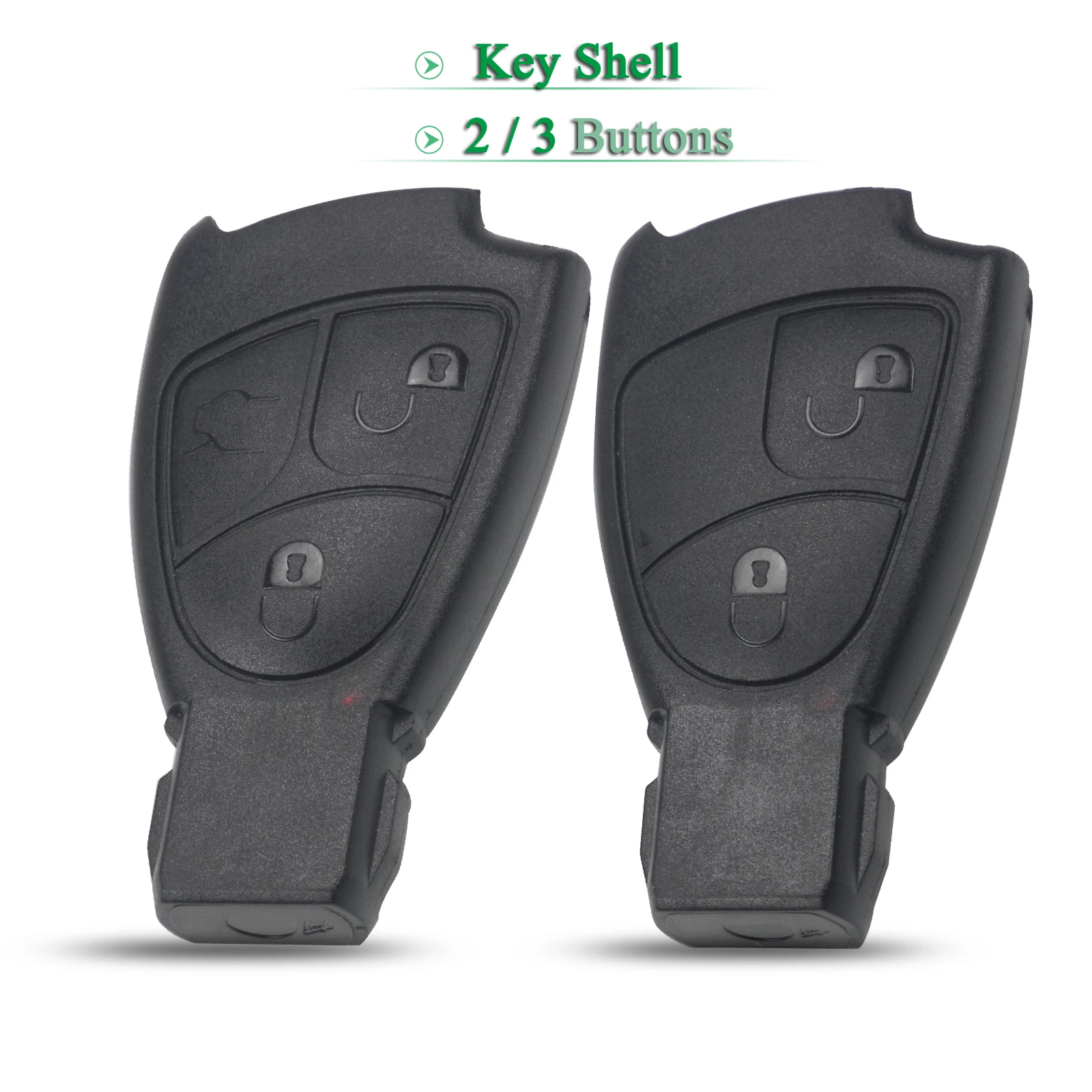 Jingyuqin 2/3 Pulsanti Di Ricambio Portachiavi Per Auto A Distanza Carve Shell Fob Per Mercedes Benz B C E Ml S Clk Cl
