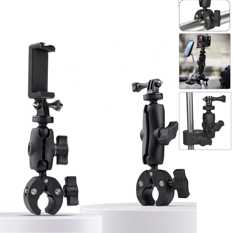 Motorcycle Handlebar Fixing Bracket Cycling Navigation Universal Clip For Gopro 10 9 8 7 6 Insta360 Dji Osmo Action Cameras