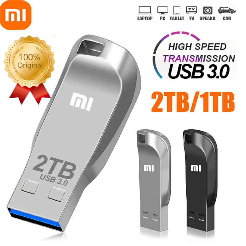 Metal 2Tb Usb 3.0 Pen Drive 2Tb Usb Flash Drive 1Tb Pendrive Ad Alta Velocità Impermeabile Usb Flash Disk Aggiornato Type-C Adattatore 2023