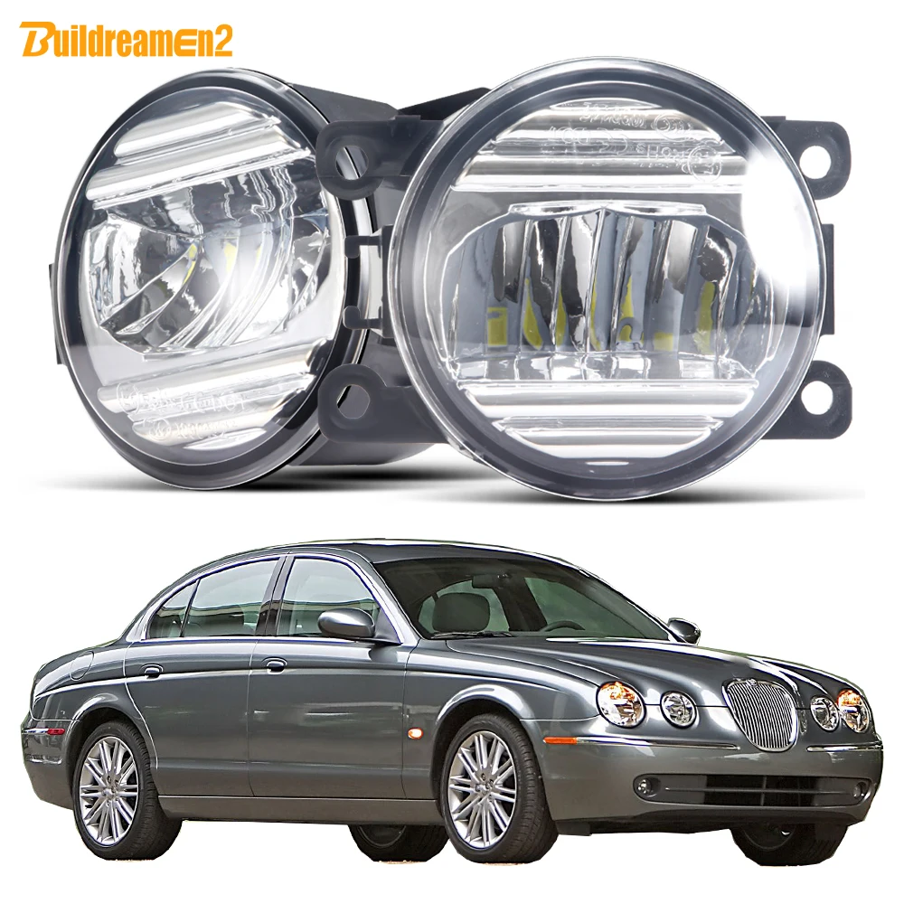 2 Pcs Car Front Led Fendinebbia 30W 3000Lm Fendinebbia Daytime Running Lamp Drl Per Jaguar S-Type Stype (Ccx) Sedan 1999-2007