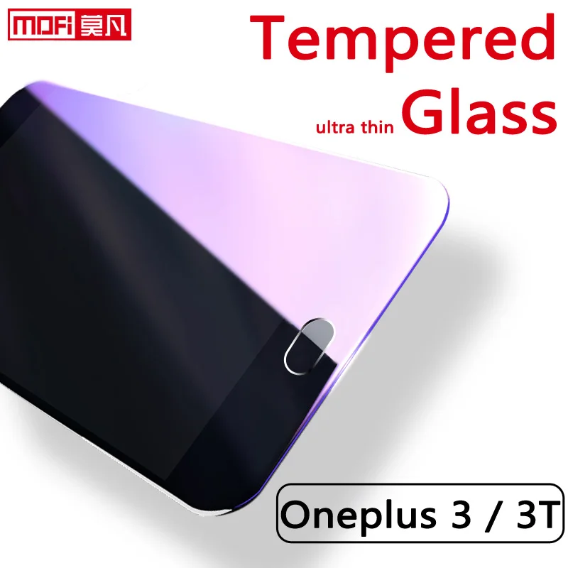 Pellicola Temperata Per Oneplus 3T One Plus 3 A3000 Proteggi Schermo In Vetro Temperato Full Cover Mofi One Plus 3T Pellicola Frontale Nera Hd 9H