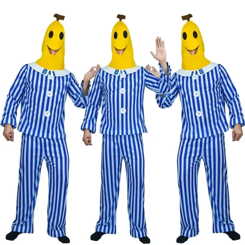 Novità Uomo Donna Bambini Adulti Divertente Vestito Di Banana Costume Giallo Luce Halloween Frutta Fantasia Festa Festival Vestito Da Ballo Costume