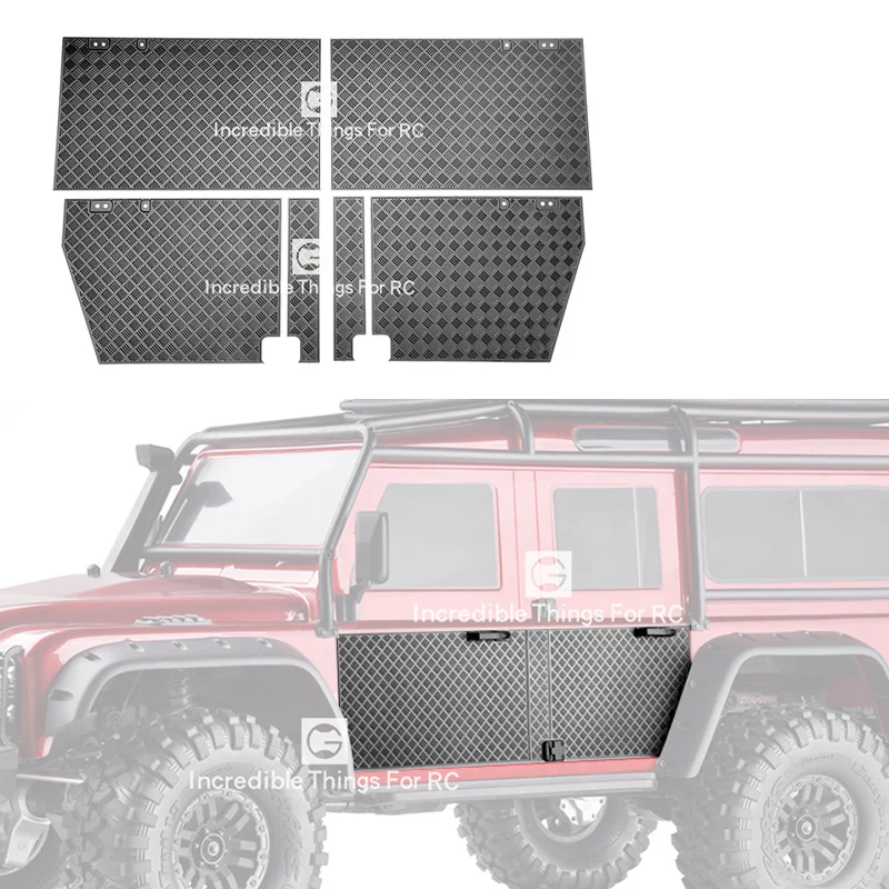 Metal Car Door Skid Plate Door Armor Trim Per 1/10 Rc Crawler Car Traxxas Trx4 Defender Parti Fai Da Te