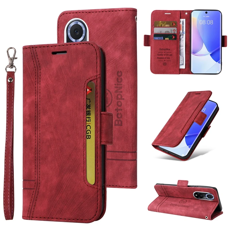 Custodia A Portafoglio In Pelle Pu Anti-Impronta Per Honor 50/50 Lite Slot Per Schede Flip Cover Per Honor X7 X8 X9 Honor 50 Se Honor 50 Pro