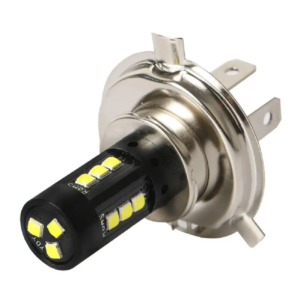 1Pc H4 3030Led Motorcycle Headlight Bulb 4 Sides 360 Degree Hb2 9003 Hs1 P43T Super-Bright 6000K White Light Headlamp